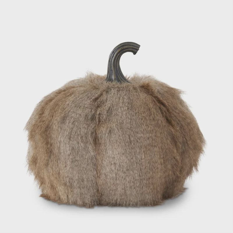 Brown Vegan Fur Fabric Pumpkin