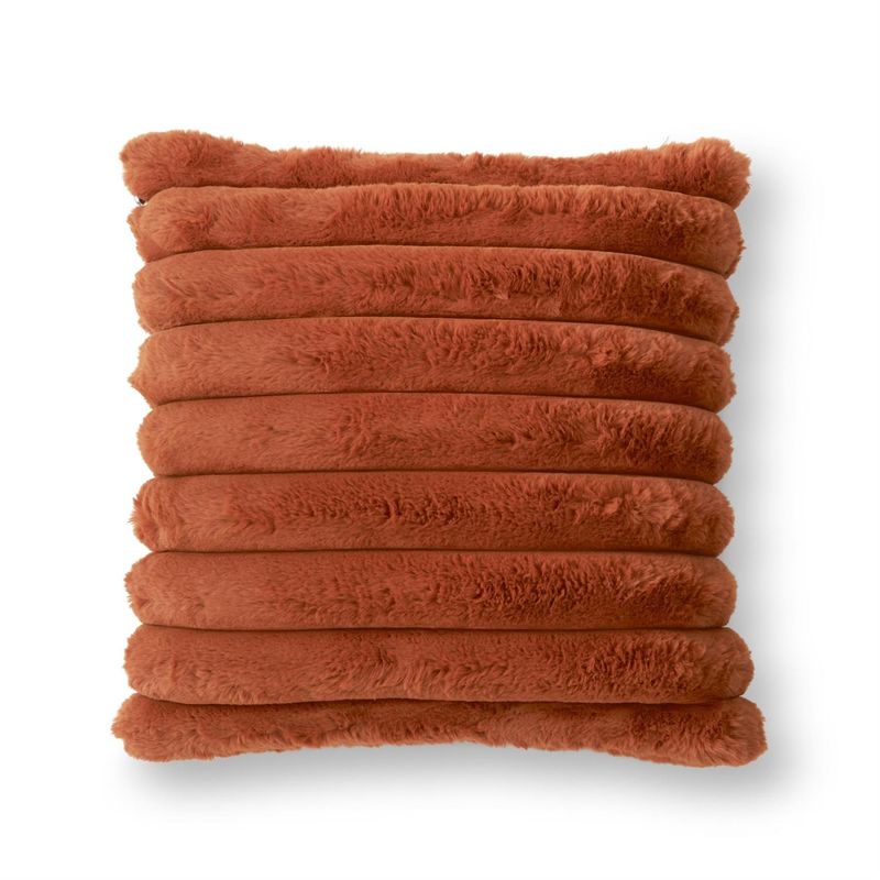 Rust Orange Vegan Fur Pillow