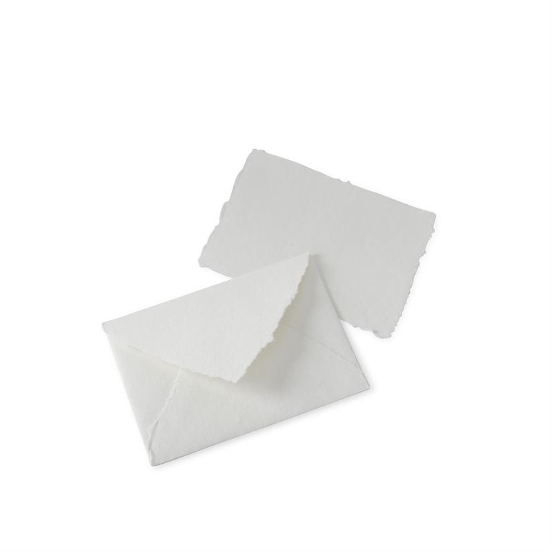 4x6 &quot; White handmade deckle edge ennvelope &amp; card