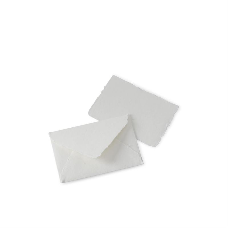 4x6 " White handmade deckle edge ennvelope &amp; card