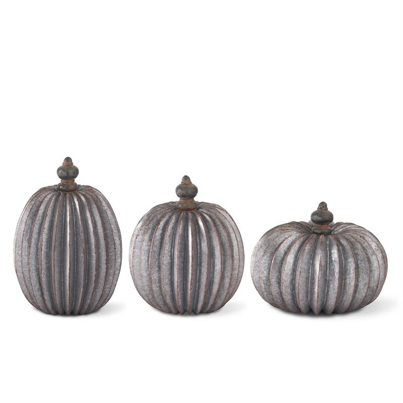 Grey &amp; Copper Accordion Pumpkins