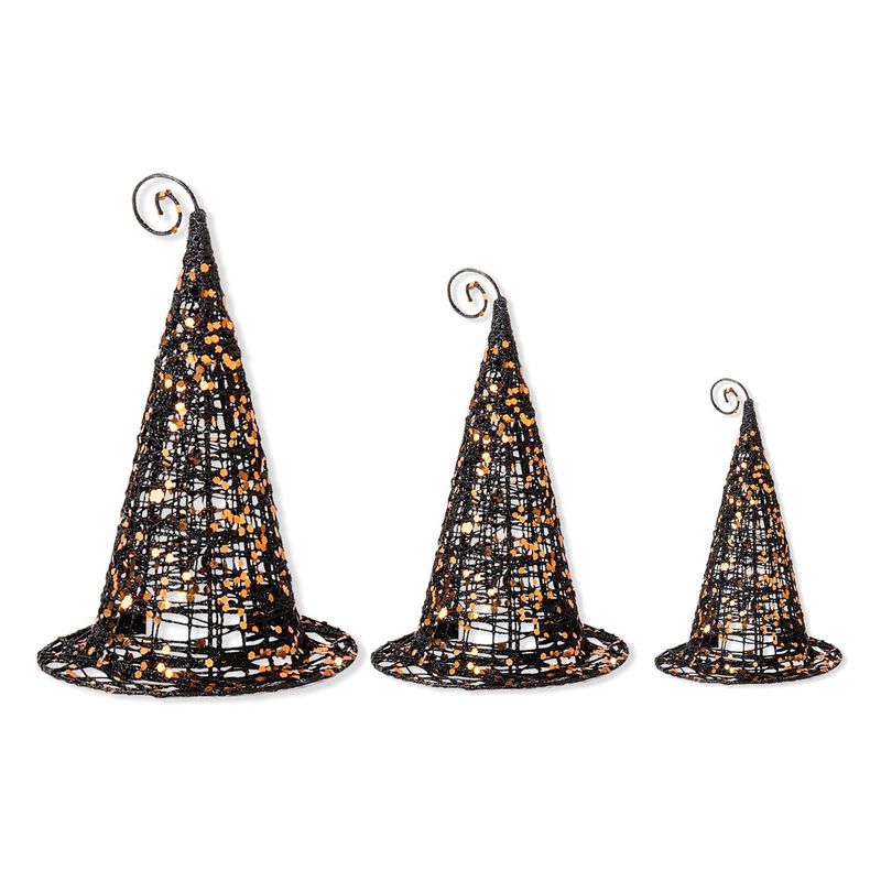 Black Glitter Wire Witch Hat