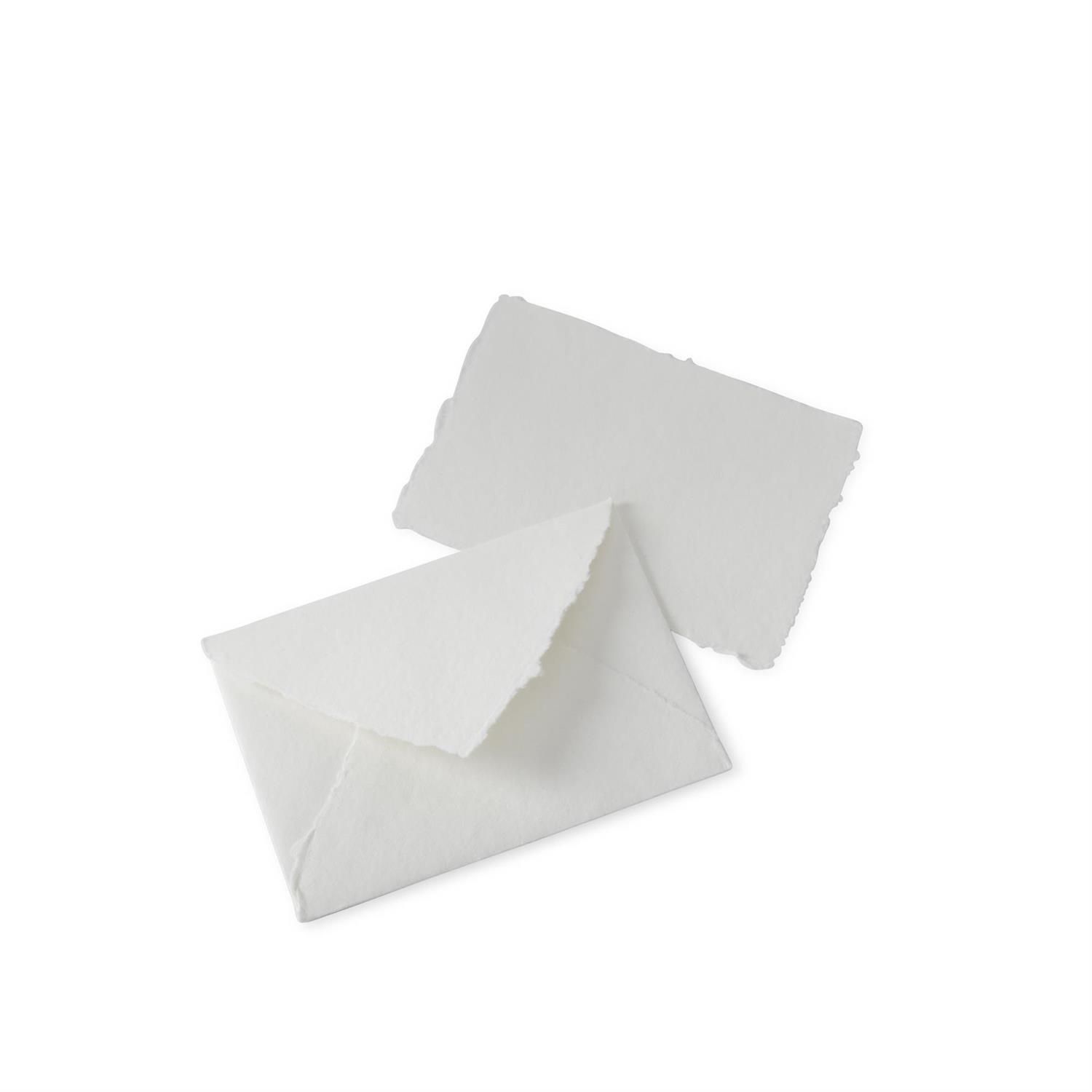 4x6 &quot; White handmade deckle edge ennvelope &amp; card, Colour: White 5&quot; x 7&quot;