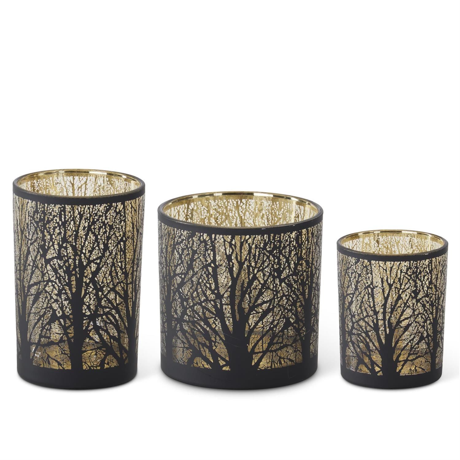 Black &amp; Gold Interior Tree Votive Holder