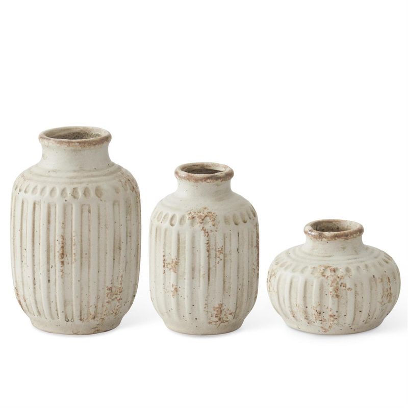 Cream Ceramic Bud Vases