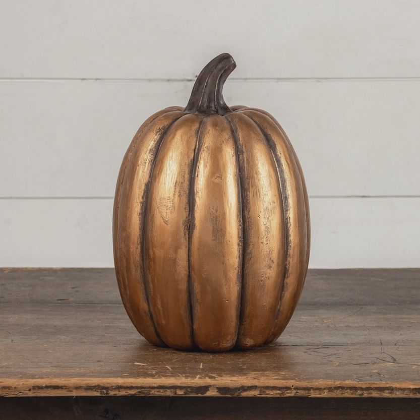 14&quot; Gold Tall Pumpkin