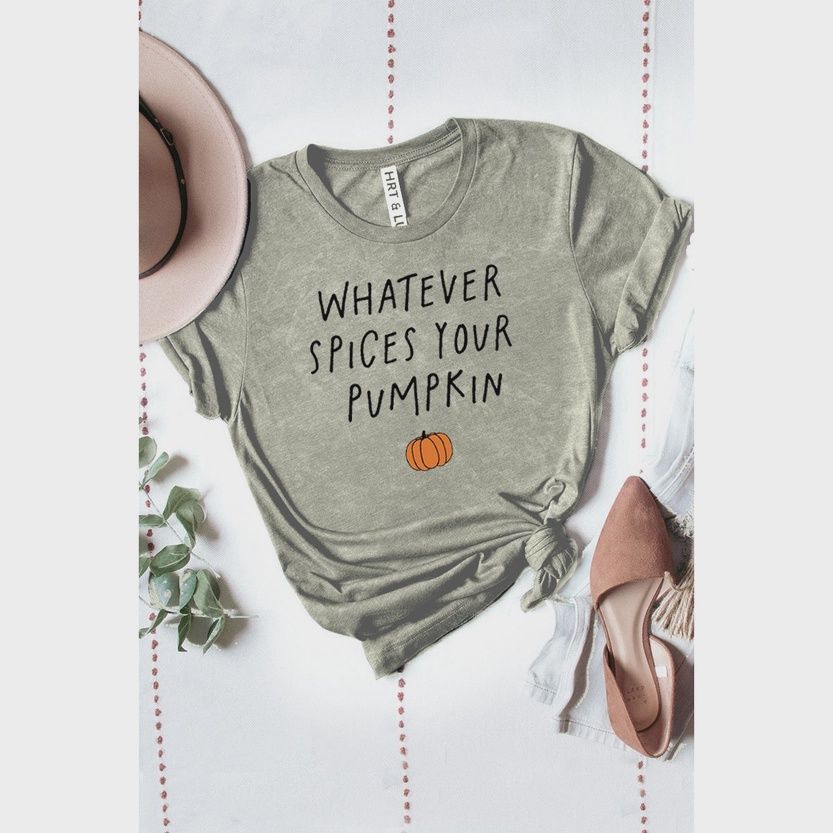 Heart &amp; Love Whatever Spices Your Pumpkin Mineral Olive Graphic Tee