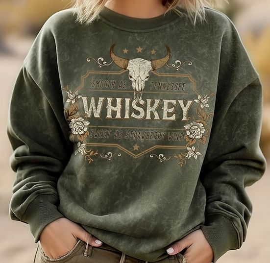 Heart &amp; Love Whiskey Mineral Olive Sweatshirt