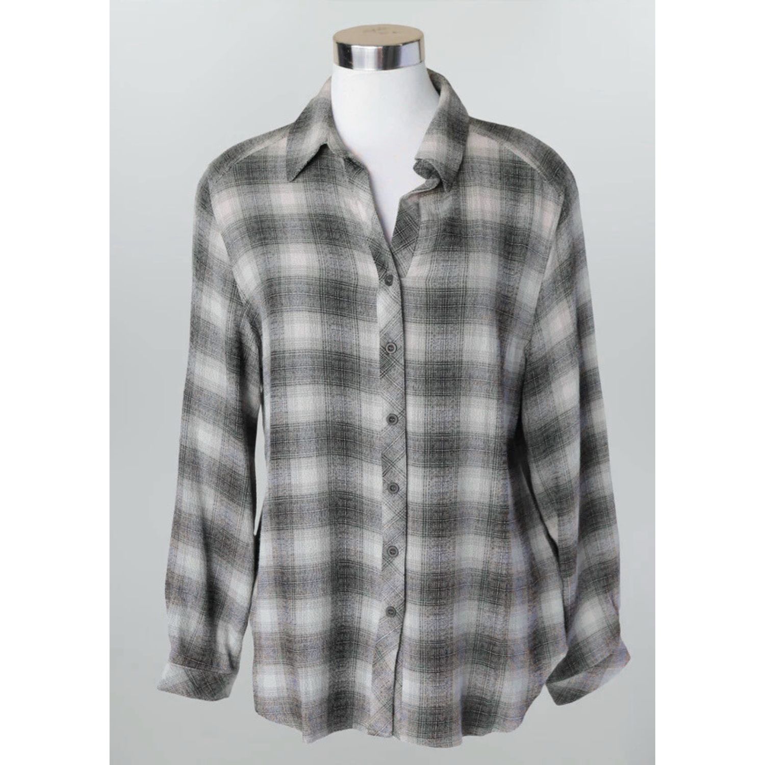 Keren Hart Gold &amp; Green Plaid Button Up Shirt