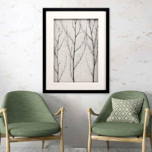 Silent Tree Framed Art Exclusive Mixed Media Under Glass - Multi-Color