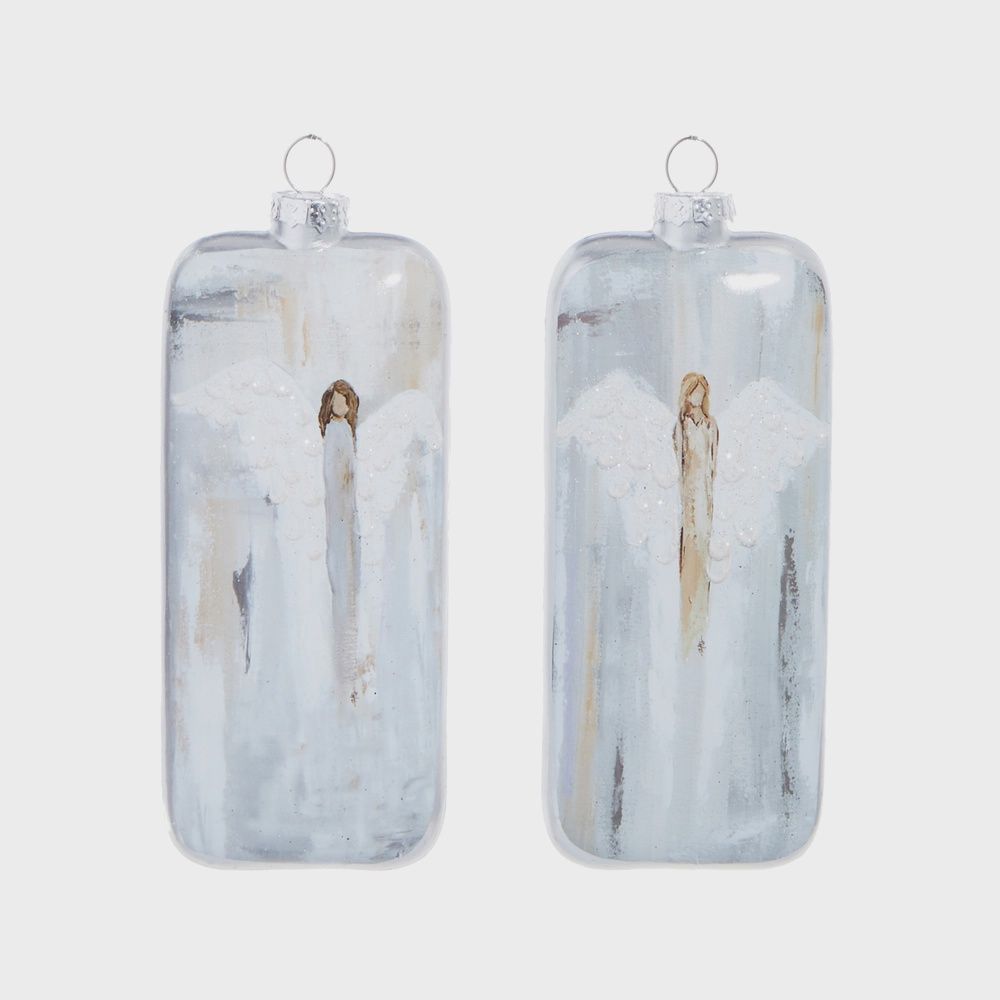 Angel Rectangle Glass Ornaments