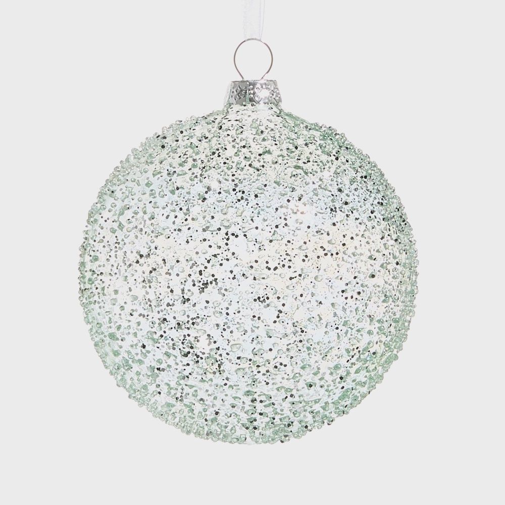 Blue Textured Ball Ornament
