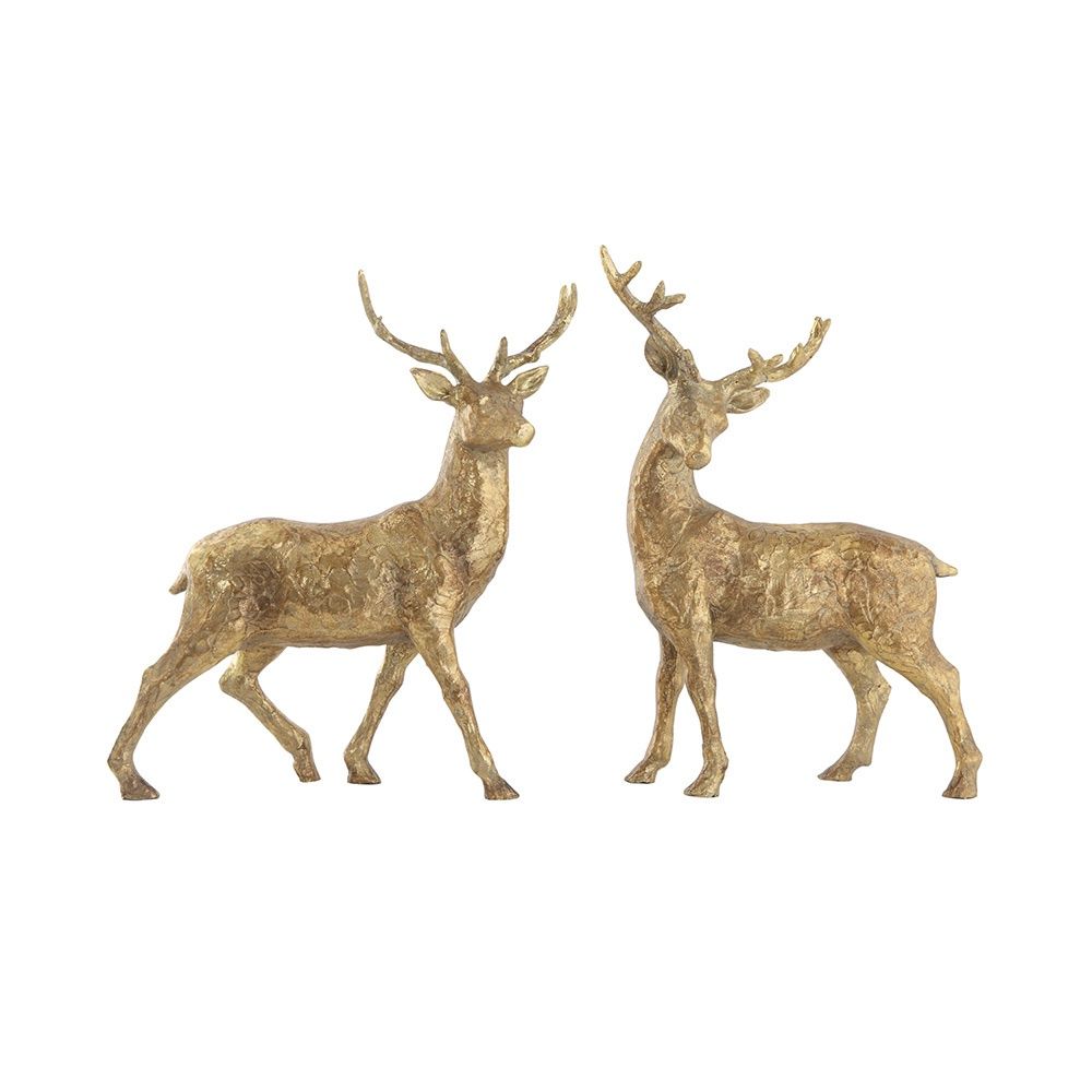 Gold Standing Deer Figure