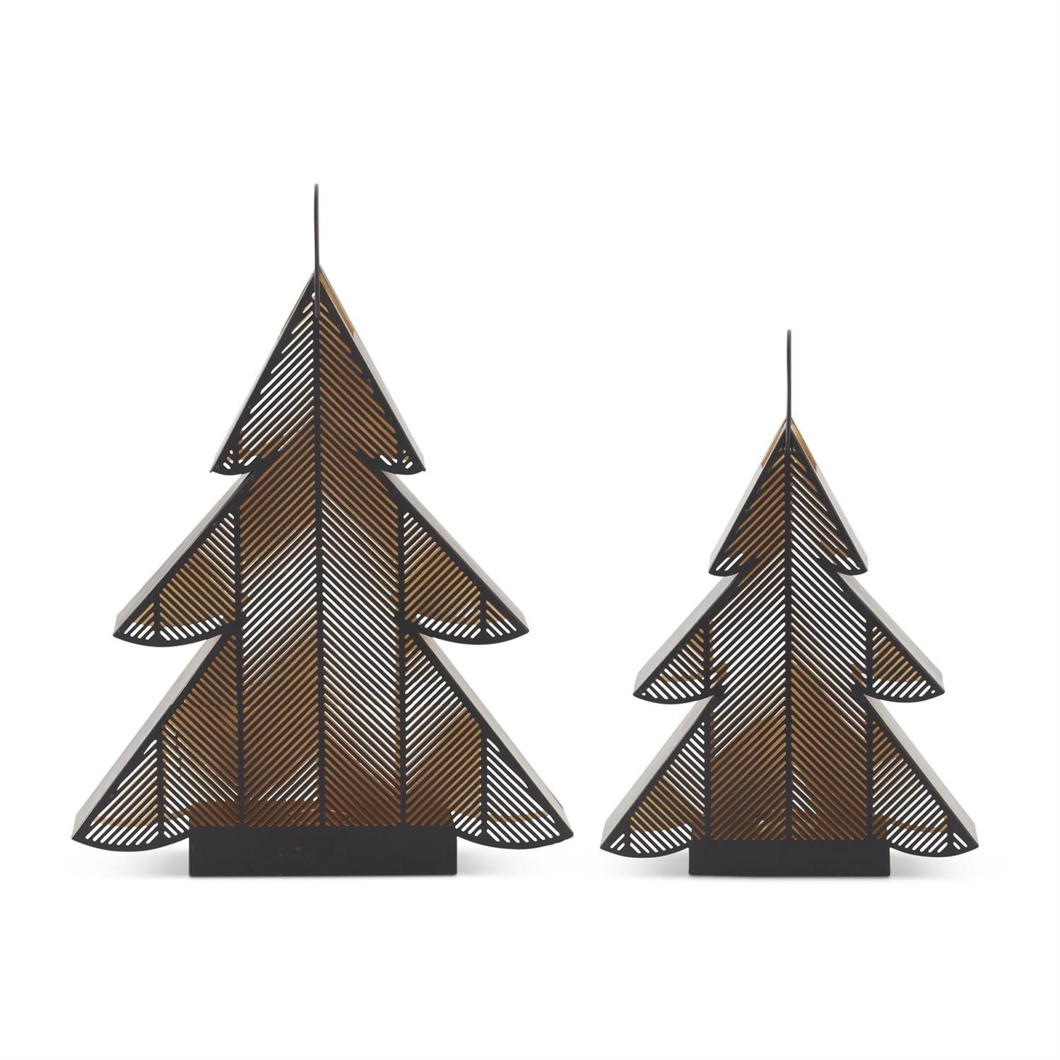 Metal Black Christmas Tree Lantern