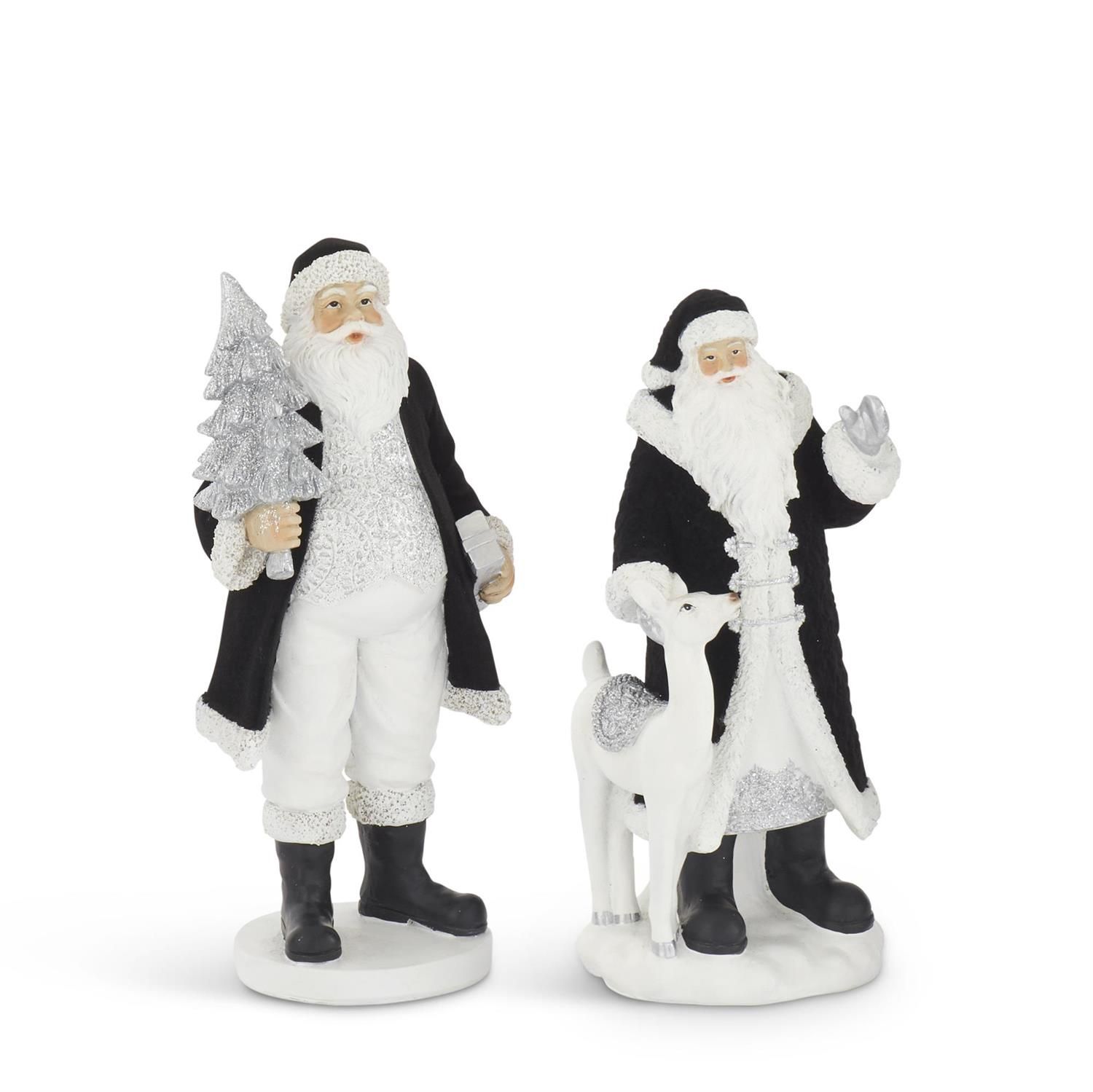 Black Velvet Resin Santa