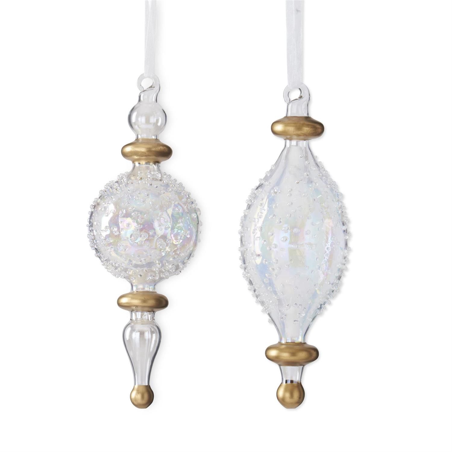 Clear Glass Crystal Finial Ornaments