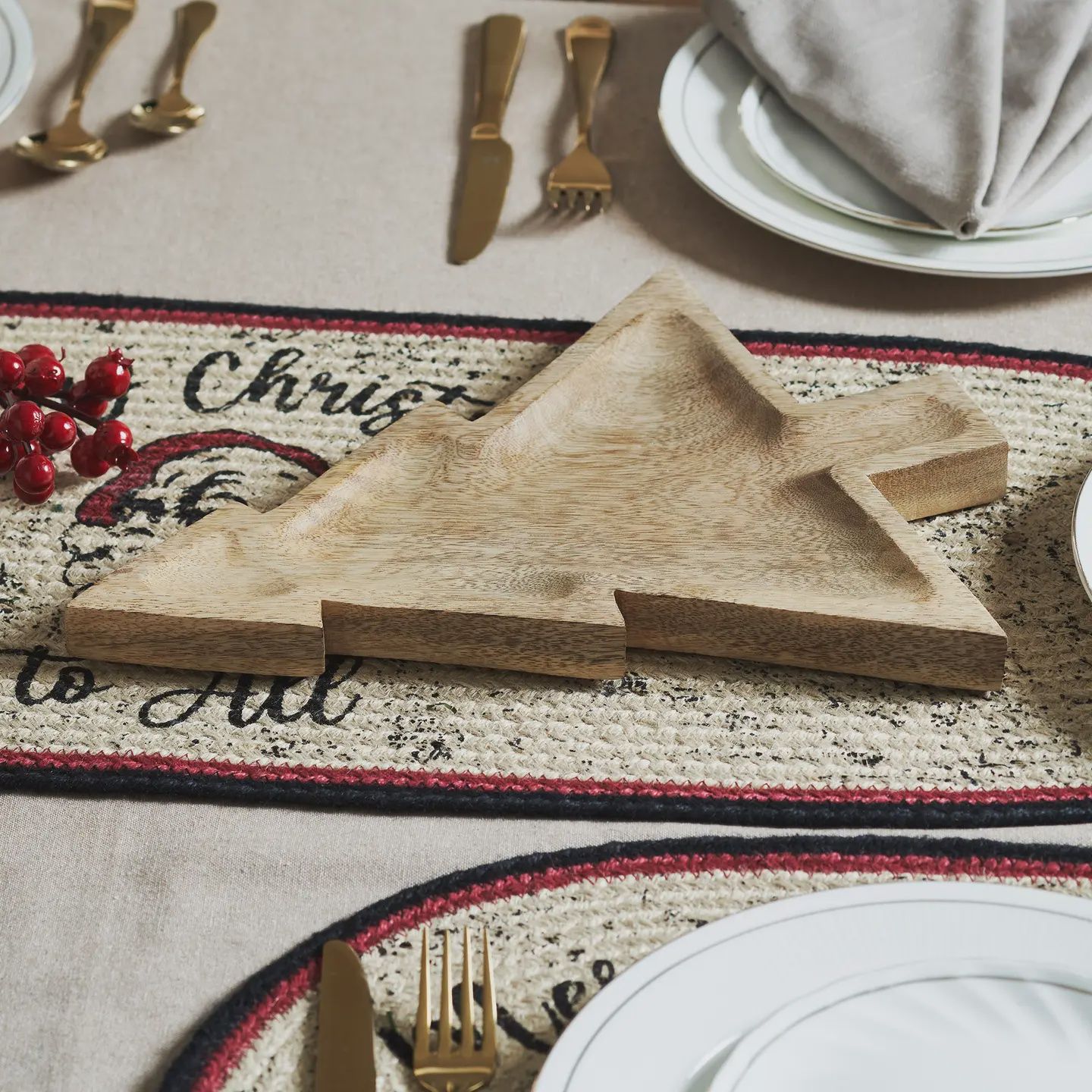 Tree Shaped Wooden Tray