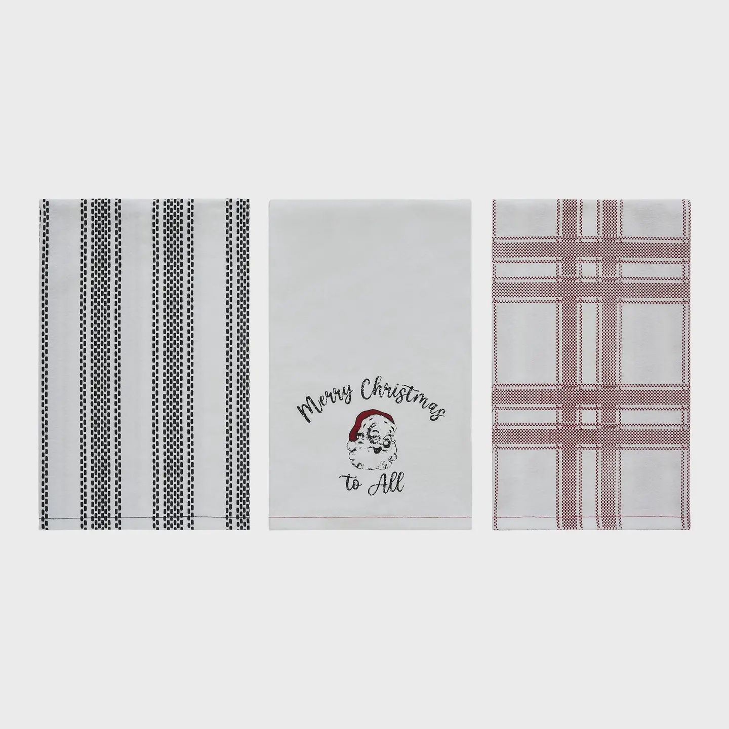 Annie Check Santa Dishtowel