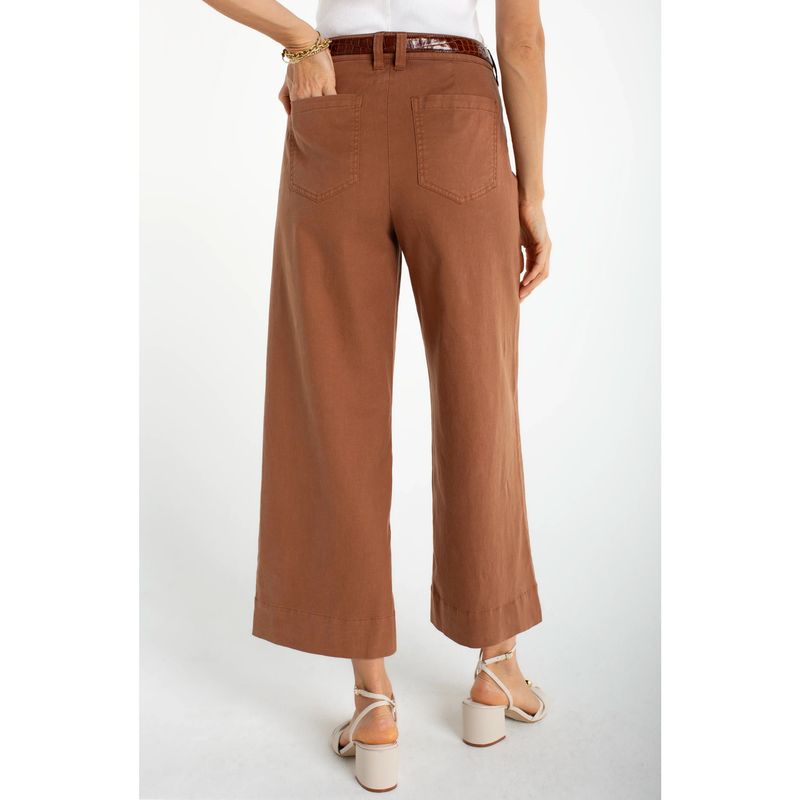 Liverpool Mocha Brown High Rise Crop Wide Leg Pants