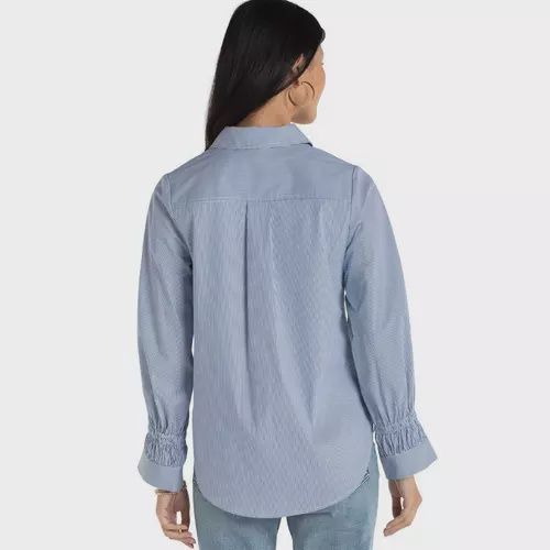 Liverpool Blue &amp; White Striped Button Up Shirt