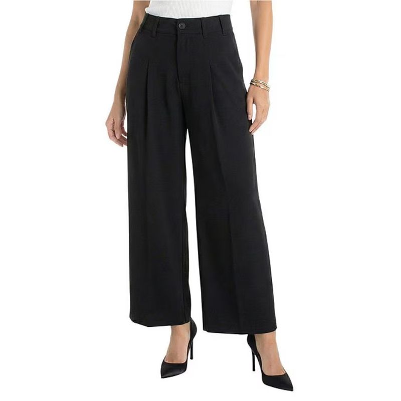 Liverpool Black High Rise Pleated Wide Leg Trouser