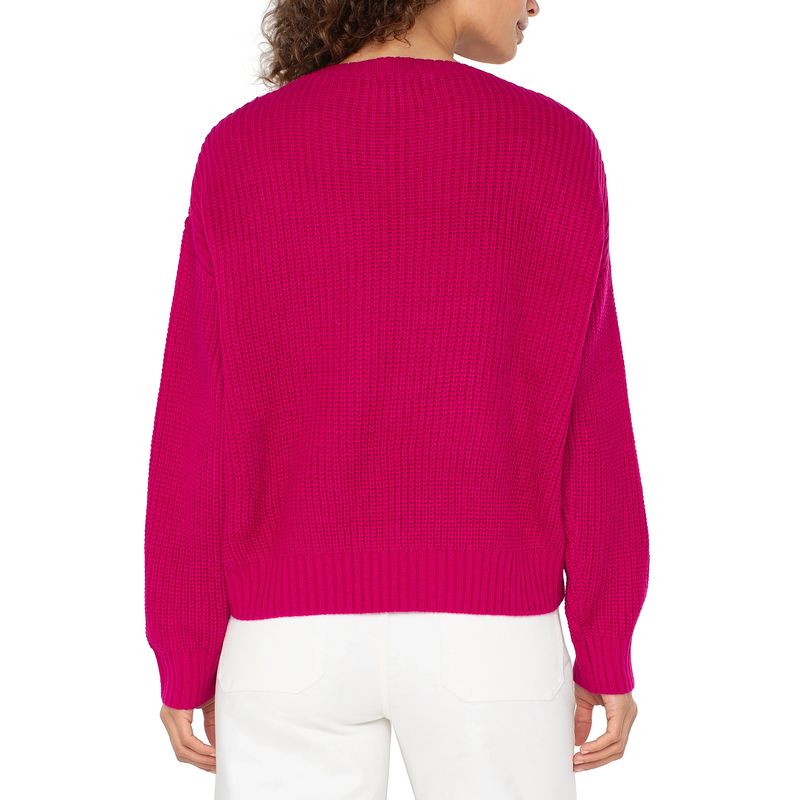 Liverpool Deep Raspberry Pink Mock Neck Sweater