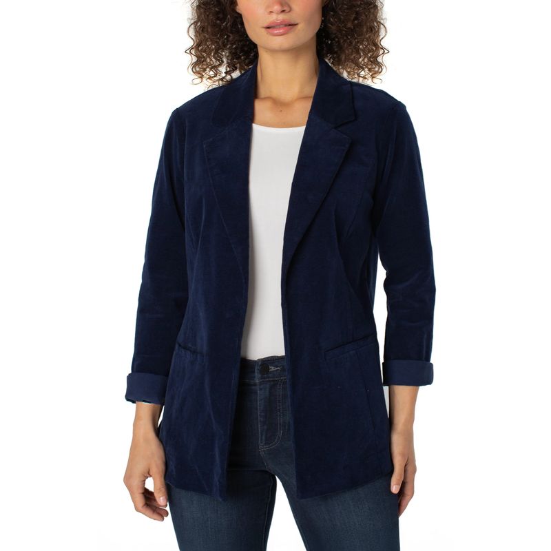 Liverpool Arctic Night Navy Blue Corduroy Boyfriend Blazer