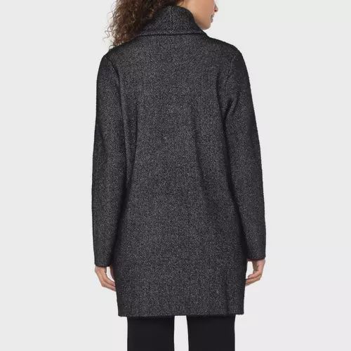 Liverpool Charcoal Chevron Long Sleeve Open Knit Sweater