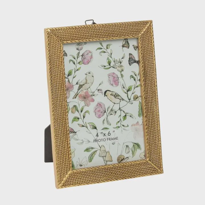 Mini Gold Beaded 4" x 6" Frame