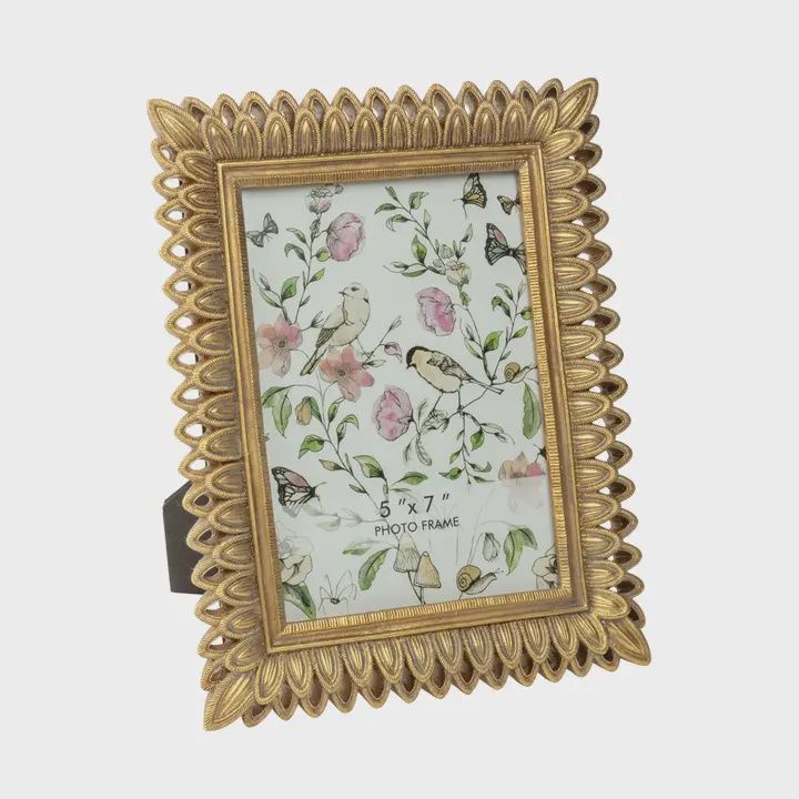 Gold Feather Patterned 5" x 7" Frame