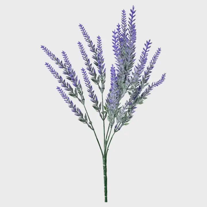 Frosty Flocked Lavender Spray