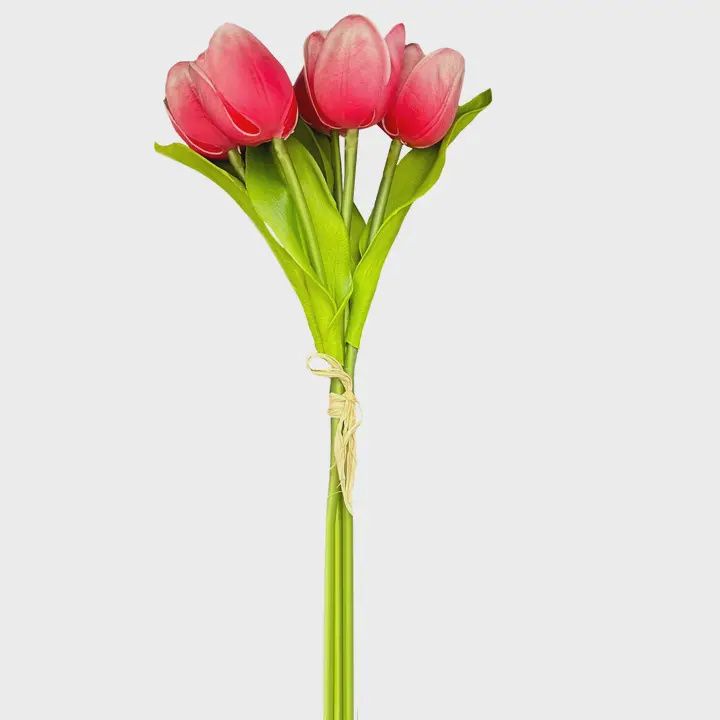 Real Touch Open Tulip Bundles, Colour: Pink &amp; Red