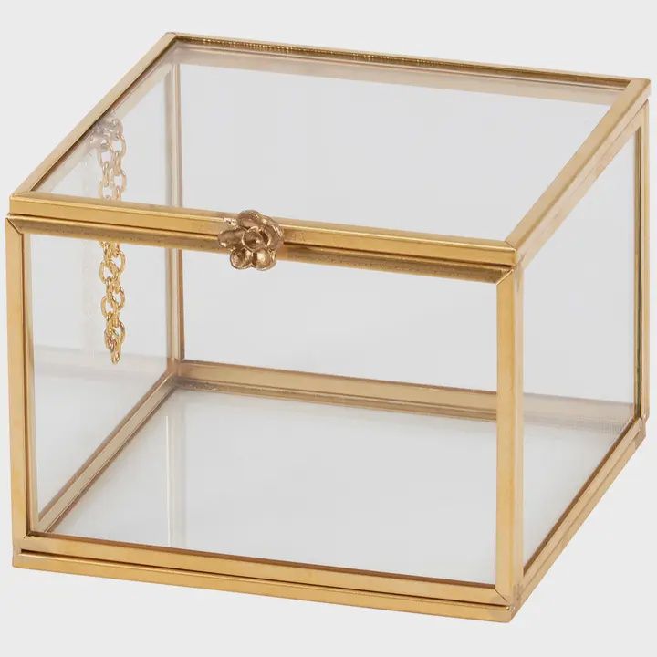 Glass Square Hinged Box