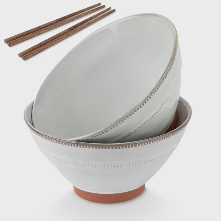 Terracotta Ramen Bowl &amp; Chopsticks