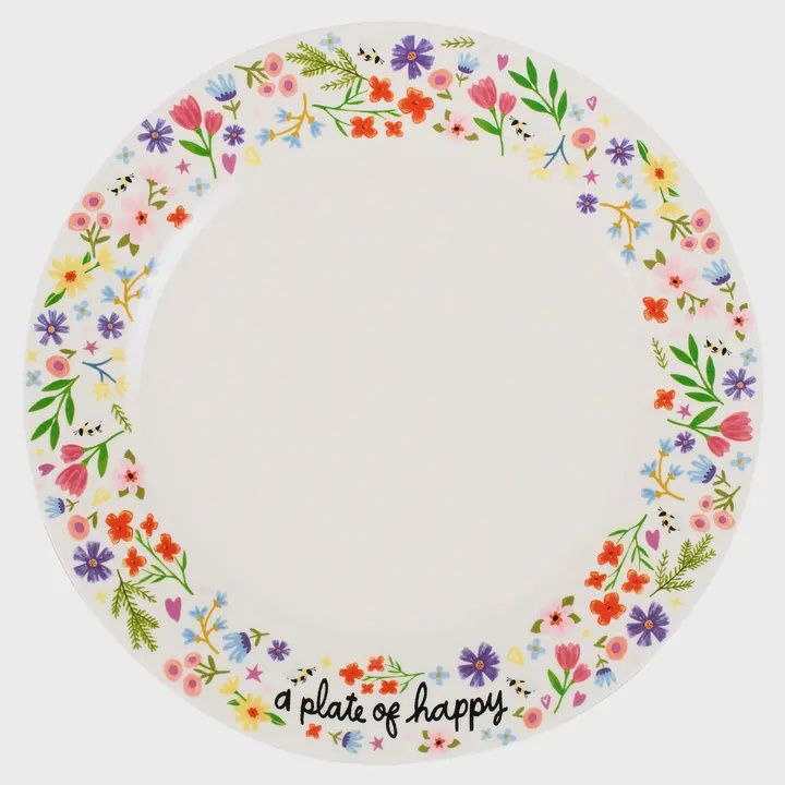 A Plate Of Happy Floral Plate