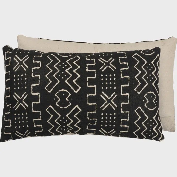 Black Geo Long Pillows