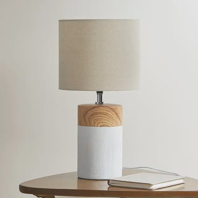 Mid-Century Wood Grain Table Lamp