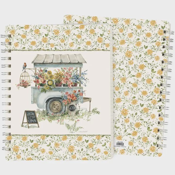 Floral Cart Spiral Notebook