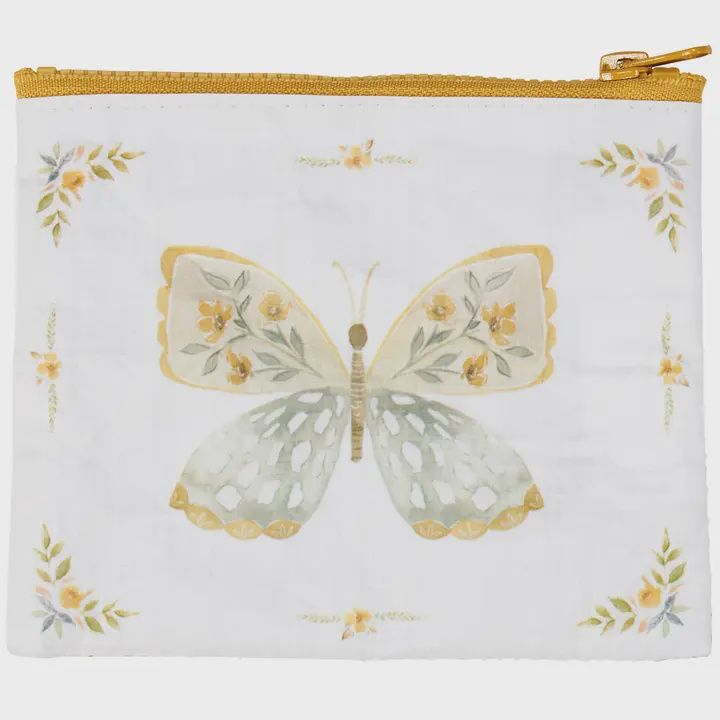 Zip Inspirational Wallet, Type: Yellow Butterfly