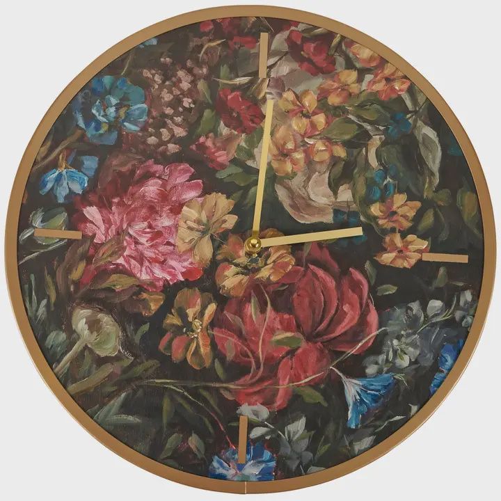 Moody Floral Wall Clock