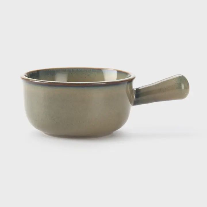 Brown Onion Soup Crock With Handle