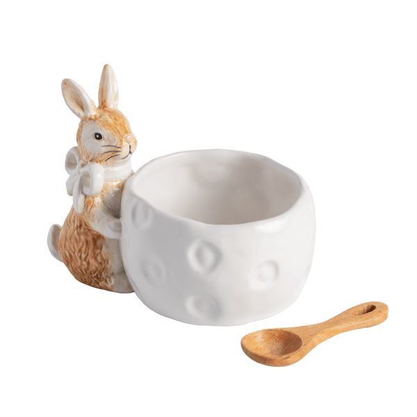 Bunny &amp; Bow Stoneware Bowl