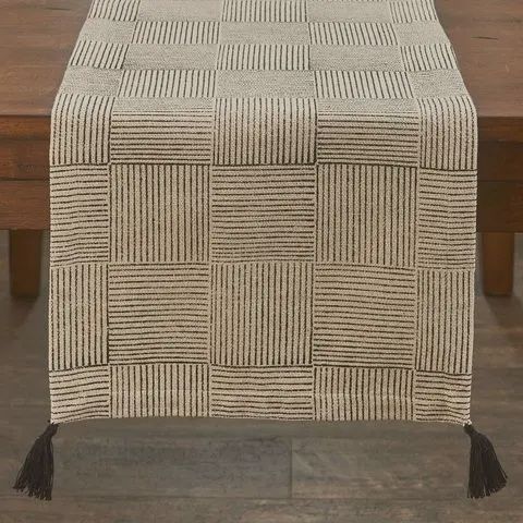 Black/Natural Block Table Runner