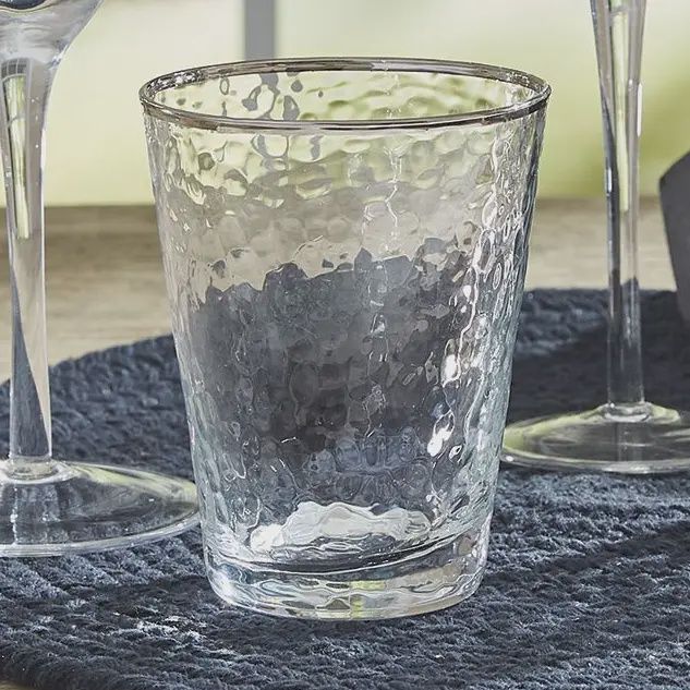 Metallic Rim Double Old Fashioned Glass