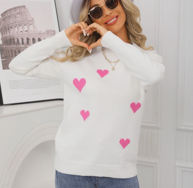 Valentine White Loose Knit Sweater