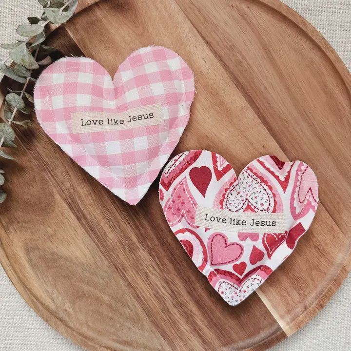 Mini Fabric Religious Hearts