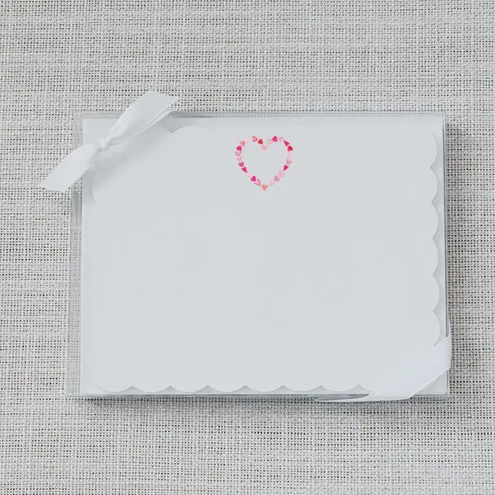 Scallop Flat Notecard Heart Set