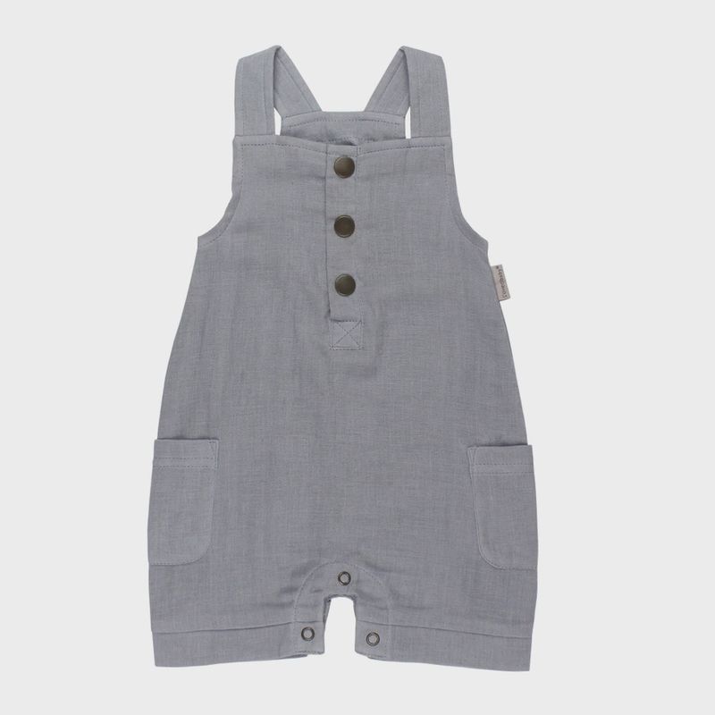 Blueberry Organic Cuffed Muslin Overall