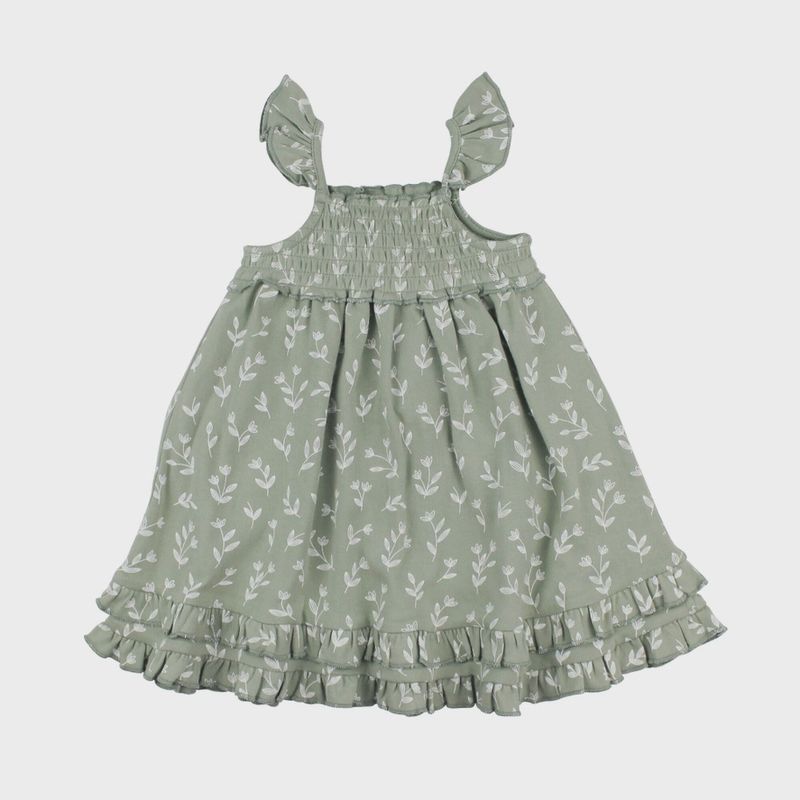 Seafoam Green Bloom Floral Smocked Summer Dress