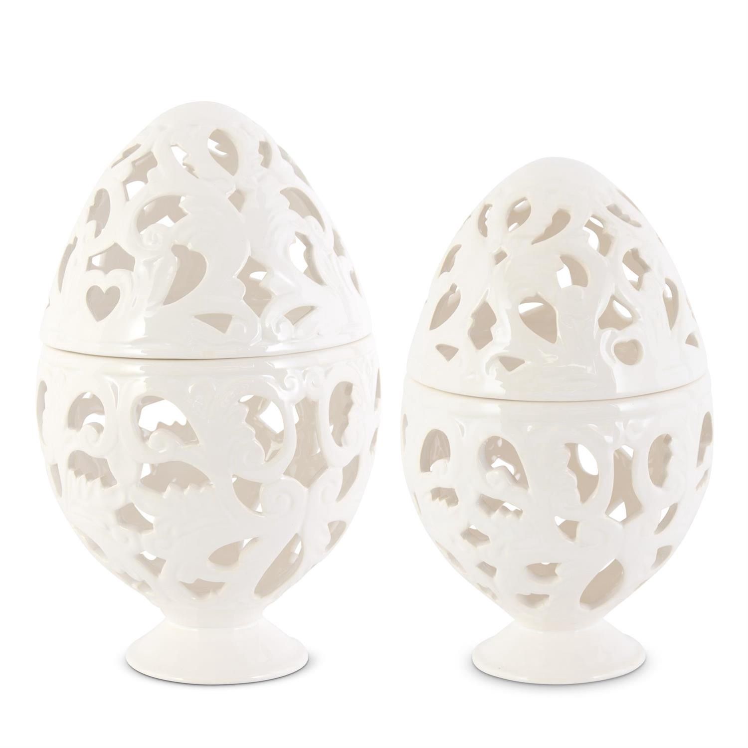 Cream Scroll Cutout Egg Containers